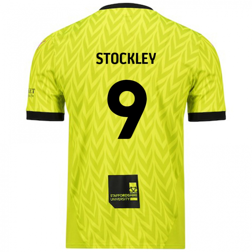 Niño Camiseta Jayden Stockley #9 Verde Fluorescente 2ª Equipación 2024/25 La Camisa Argentina