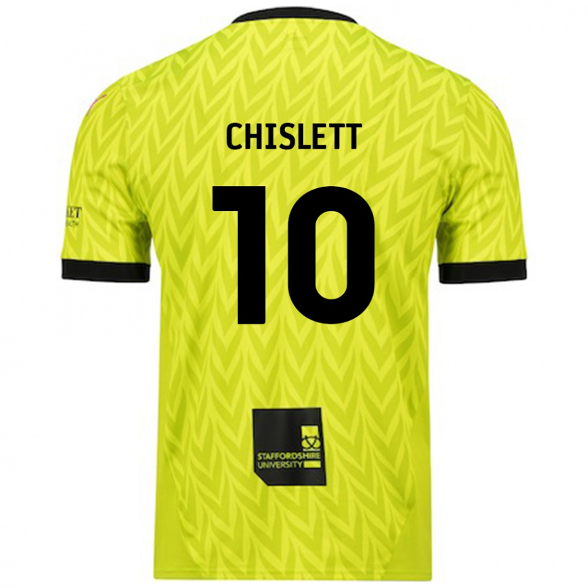 Niño Camiseta Ethan Chislett #10 Verde Fluorescente 2ª Equipación 2024/25 La Camisa Argentina