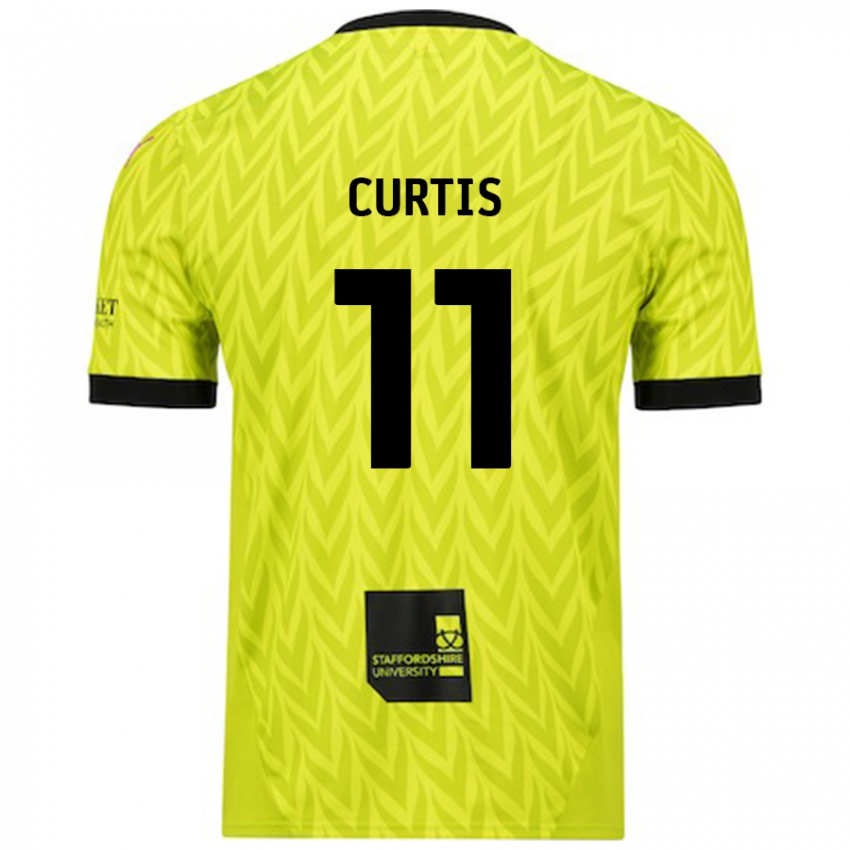 Niño Camiseta Ronan Curtis #11 Verde Fluorescente 2ª Equipación 2024/25 La Camisa Argentina