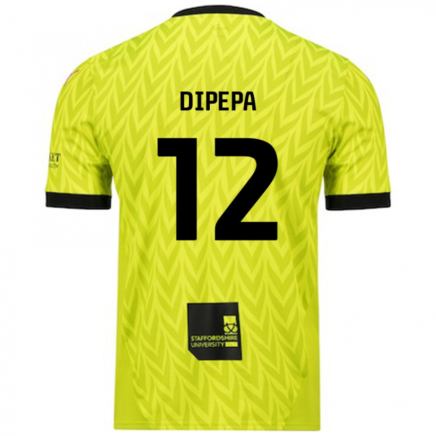 Niño Camiseta Baylee Dipepa #12 Verde Fluorescente 2ª Equipación 2024/25 La Camisa Argentina