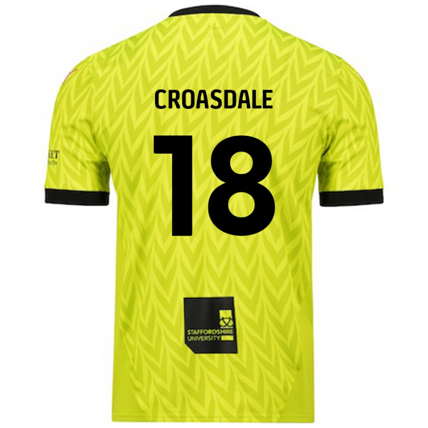 Niño Camiseta Ryan Croasdale #18 Verde Fluorescente 2ª Equipación 2024/25 La Camisa Argentina