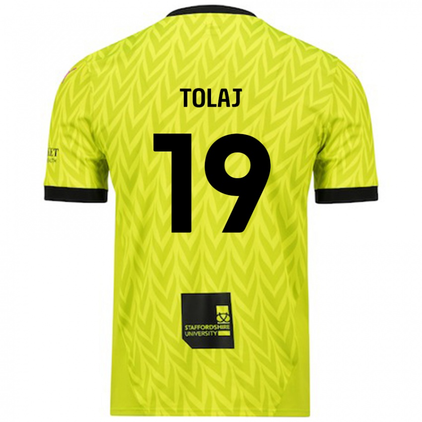 Niño Camiseta Lorent Tolaj #19 Verde Fluorescente 2ª Equipación 2024/25 La Camisa Argentina