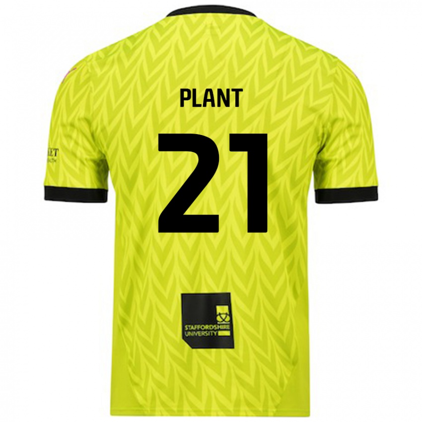 Niño Camiseta James Plant #21 Verde Fluorescente 2ª Equipación 2024/25 La Camisa Argentina