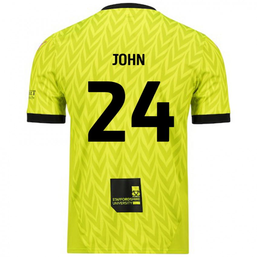 Niño Camiseta Kyle John #24 Verde Fluorescente 2ª Equipación 2024/25 La Camisa Argentina