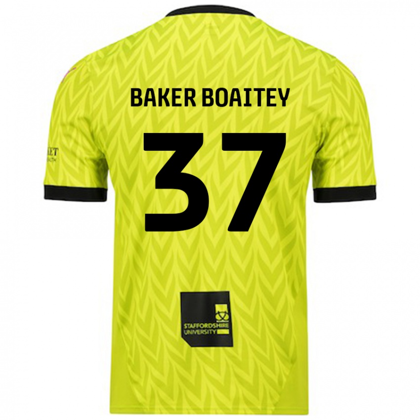 Niño Camiseta Benicio Baker-Boaitey #37 Verde Fluorescente 2ª Equipación 2024/25 La Camisa Argentina