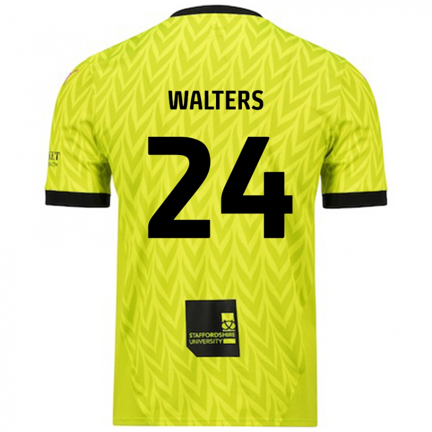 Niño Camiseta Rhys Walters #24 Verde Fluorescente 2ª Equipación 2024/25 La Camisa Argentina