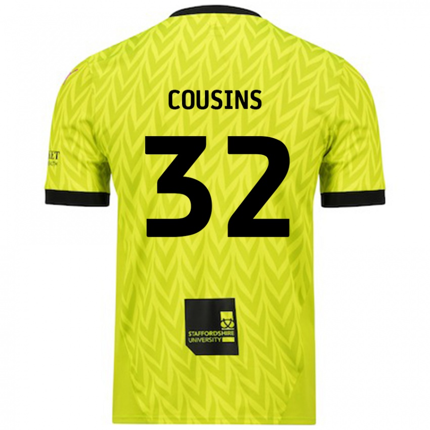 Niño Camiseta Logan Cousins #32 Verde Fluorescente 2ª Equipación 2024/25 La Camisa Argentina