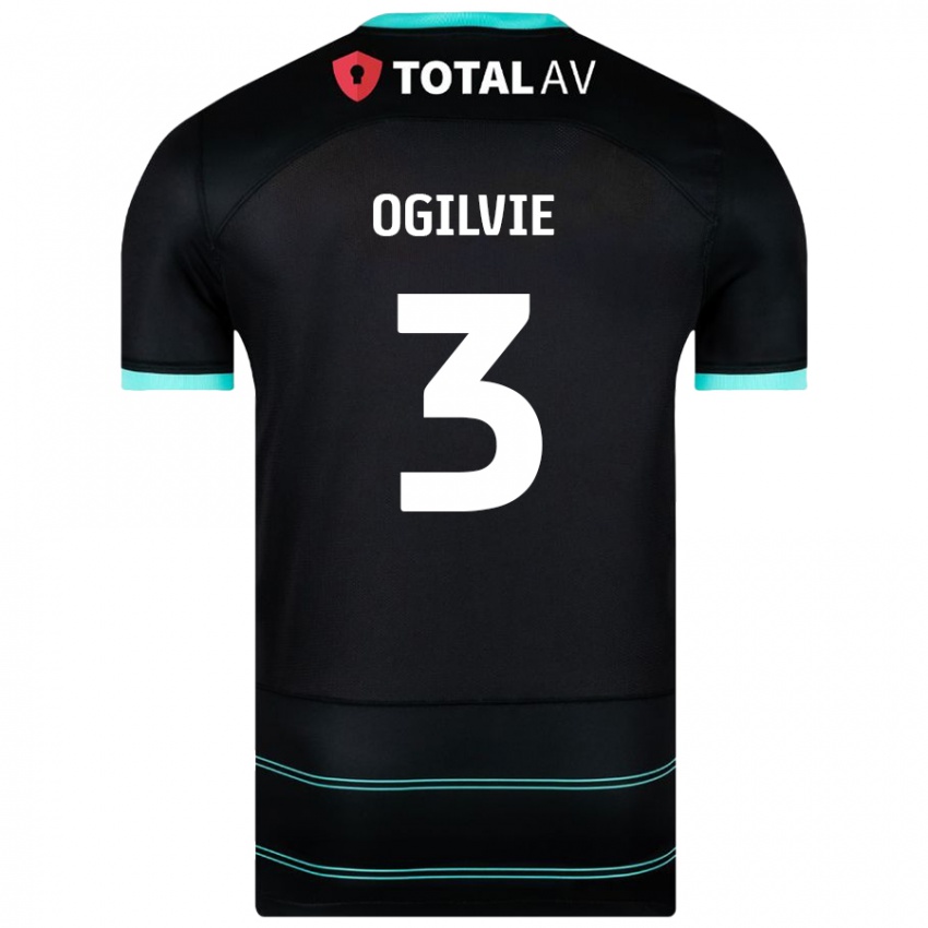 Niño Camiseta Connor Ogilvie #3 Negro 2ª Equipación 2024/25 La Camisa Argentina