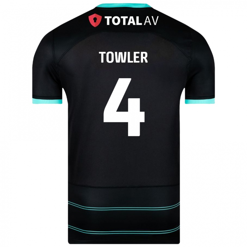 Niño Camiseta Ryley Towler #4 Negro 2ª Equipación 2024/25 La Camisa Argentina