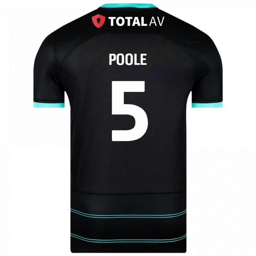 Niño Camiseta Regan Poole #5 Negro 2ª Equipación 2024/25 La Camisa Argentina