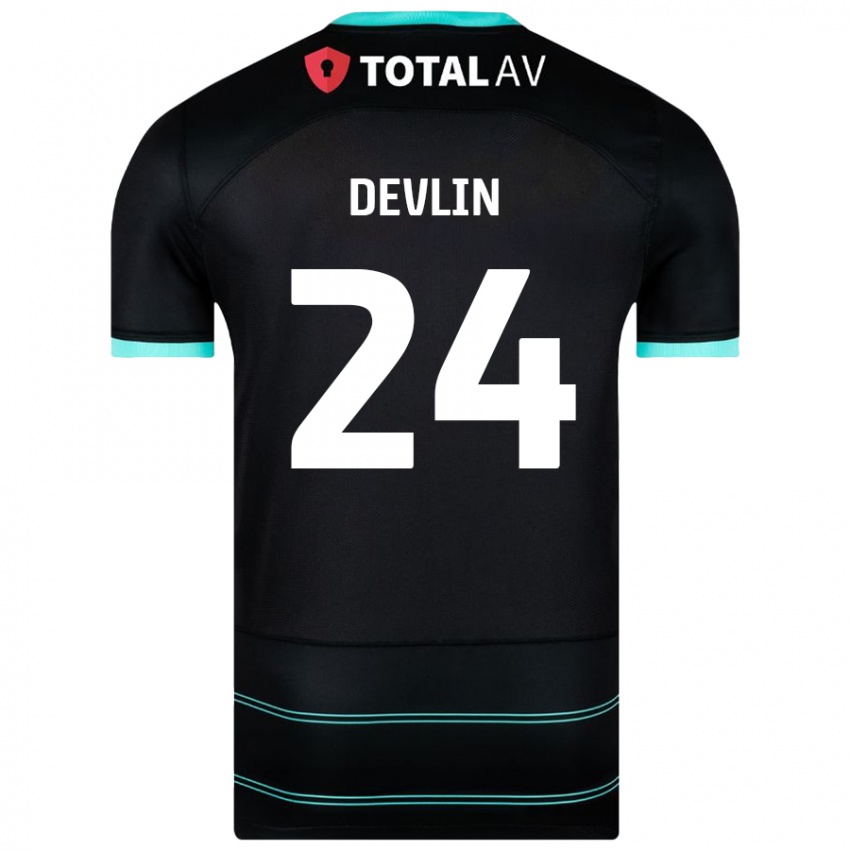 Niño Camiseta Terry Devlin #24 Negro 2ª Equipación 2024/25 La Camisa Argentina