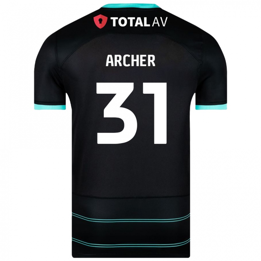 Niño Camiseta Jordan Archer #31 Negro 2ª Equipación 2024/25 La Camisa Argentina