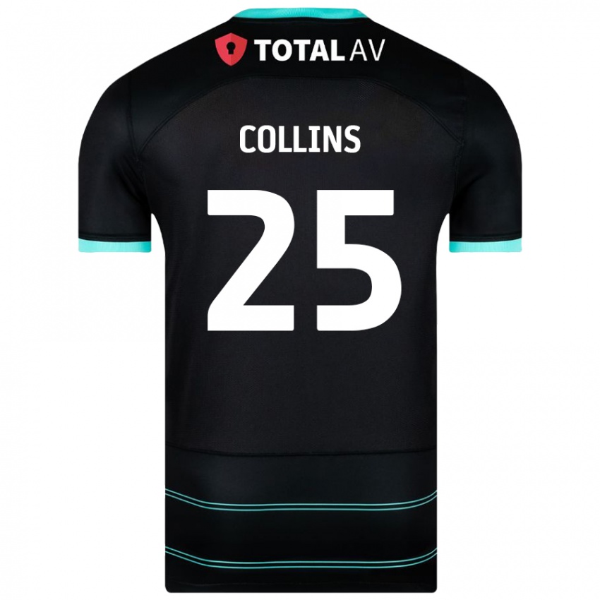 Niño Camiseta Izzy Collins #25 Negro 2ª Equipación 2024/25 La Camisa Argentina