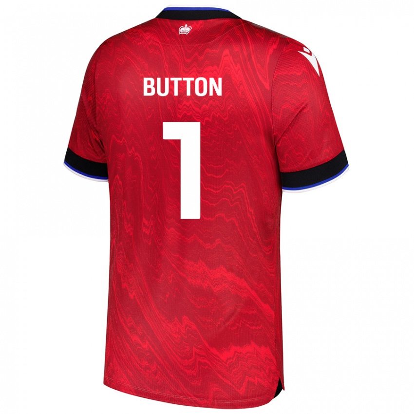 Niño Camiseta David Button #1 Rojo Negro 2ª Equipación 2024/25 La Camisa Argentina