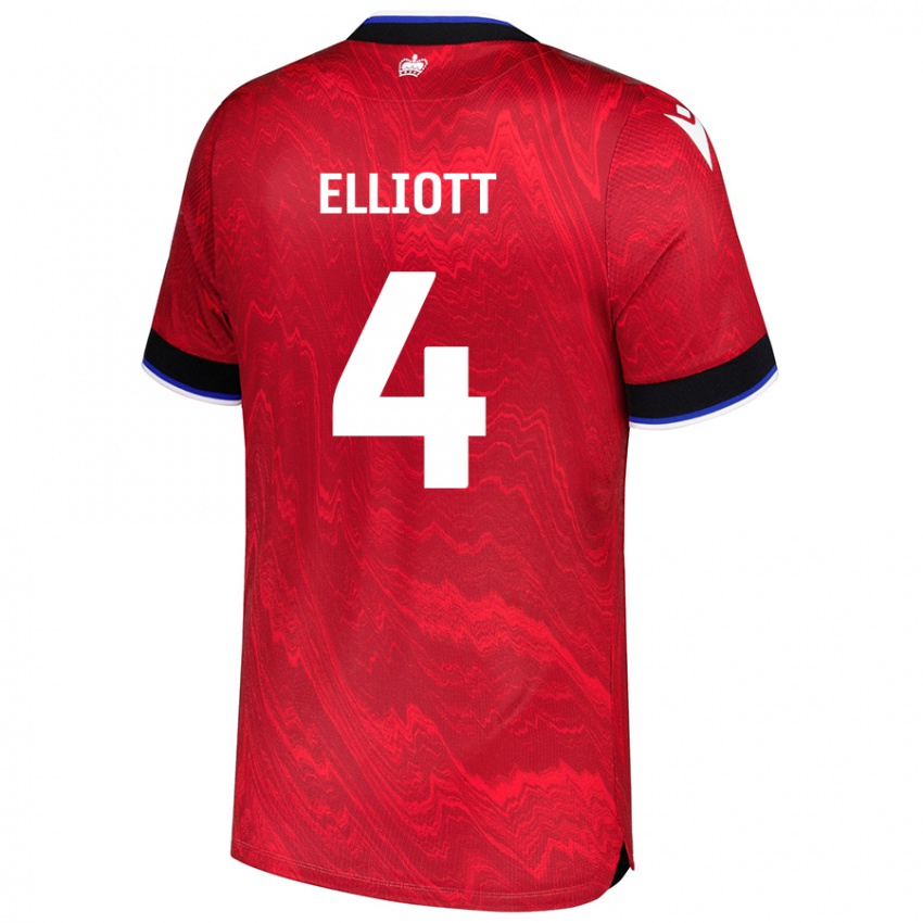 Niño Camiseta Ben Elliott #4 Rojo Negro 2ª Equipación 2024/25 La Camisa Argentina