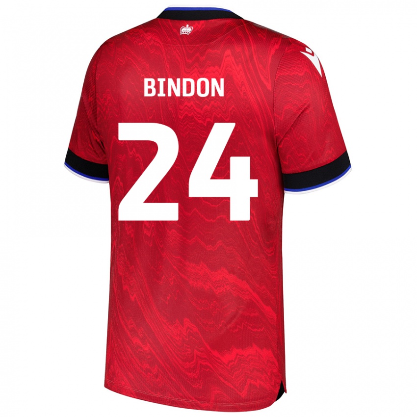 Niño Camiseta Tyler Bindon #24 Rojo Negro 2ª Equipación 2024/25 La Camisa Argentina