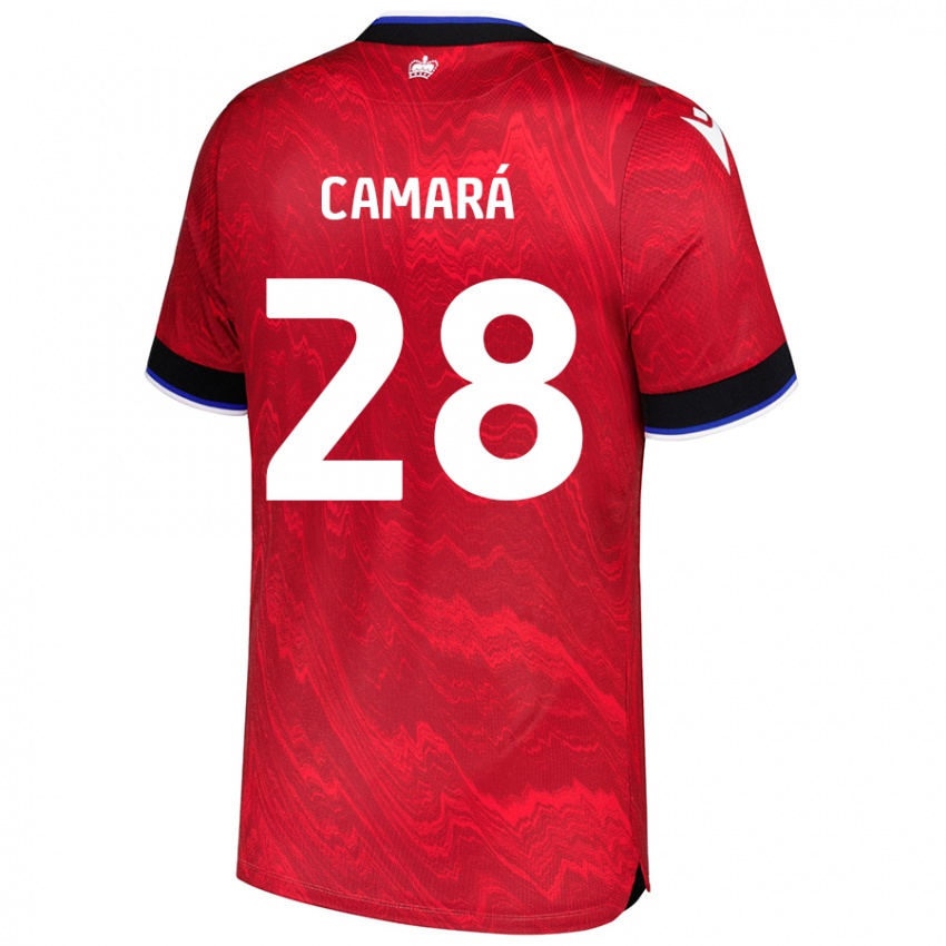 Niño Camiseta Mamadi Camará #28 Rojo Negro 2ª Equipación 2024/25 La Camisa Argentina