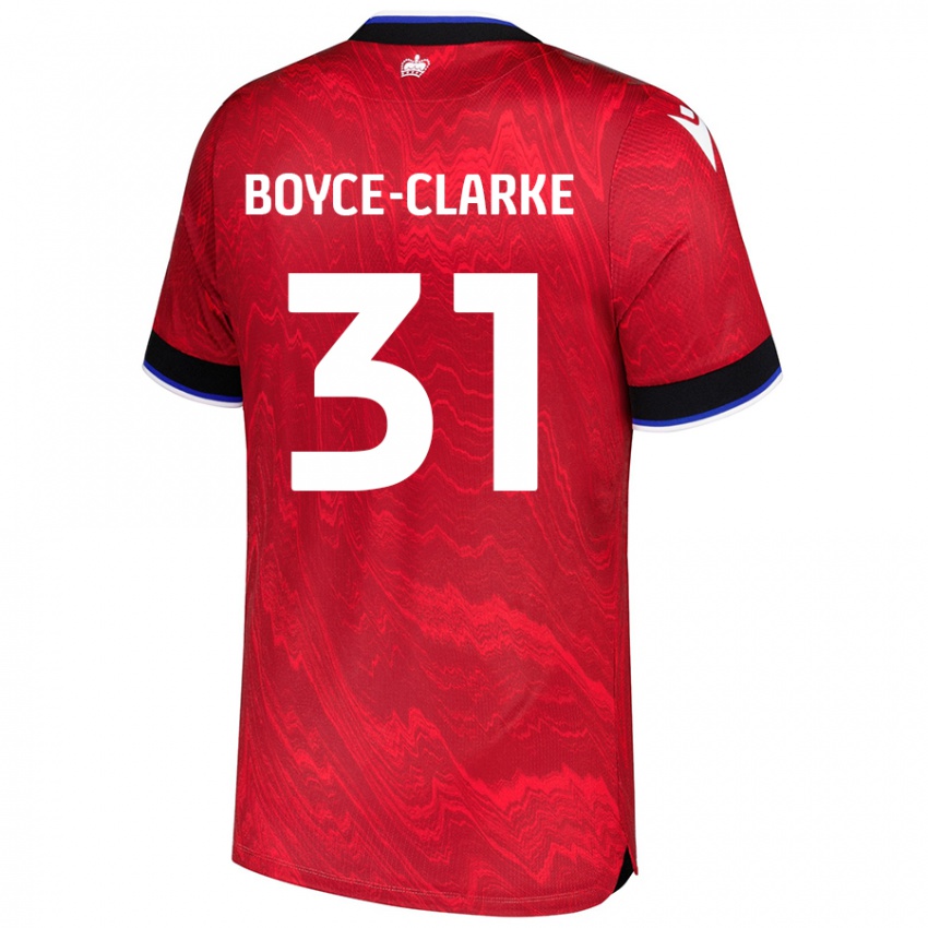 Niño Camiseta Coniah Boyce-Clarke #31 Rojo Negro 2ª Equipación 2024/25 La Camisa Argentina