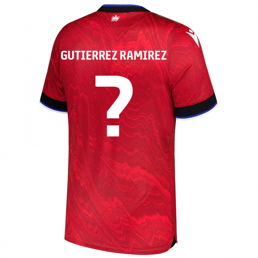 Niño Camiseta William Gutierrez Ramirez #0 Rojo Negro 2ª Equipación 2024/25 La Camisa Argentina