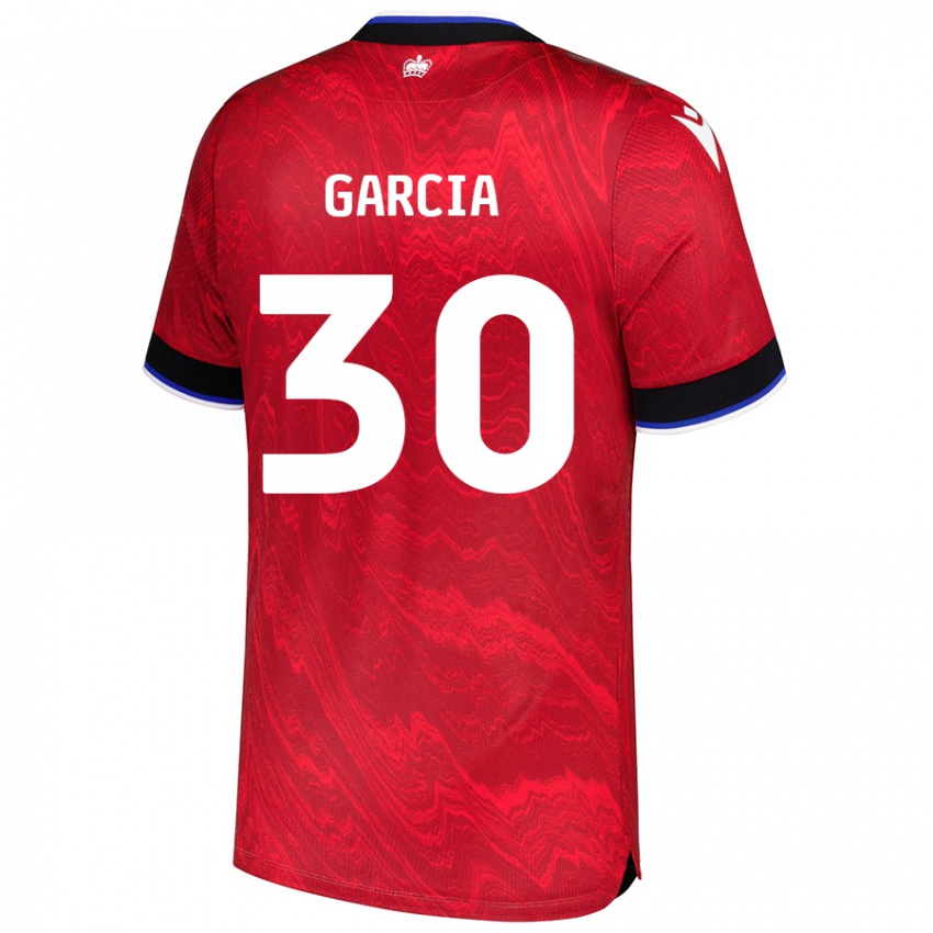 Niño Camiseta Andre Garcia #30 Rojo Negro 2ª Equipación 2024/25 La Camisa Argentina