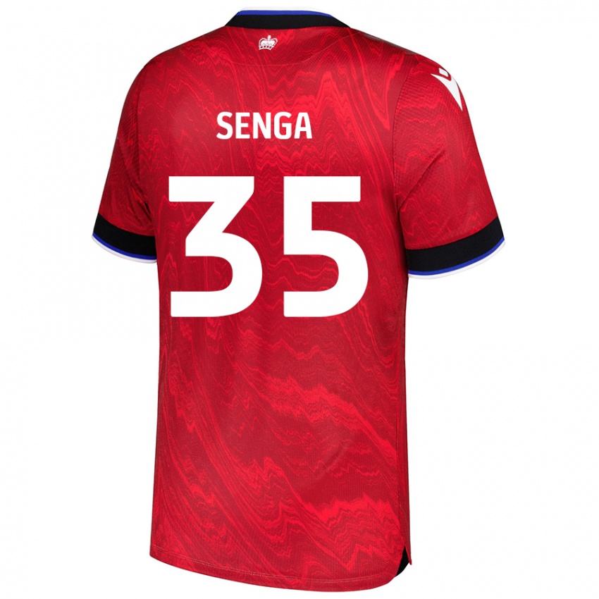 Niño Camiseta Jack Senga #35 Rojo Negro 2ª Equipación 2024/25 La Camisa Argentina