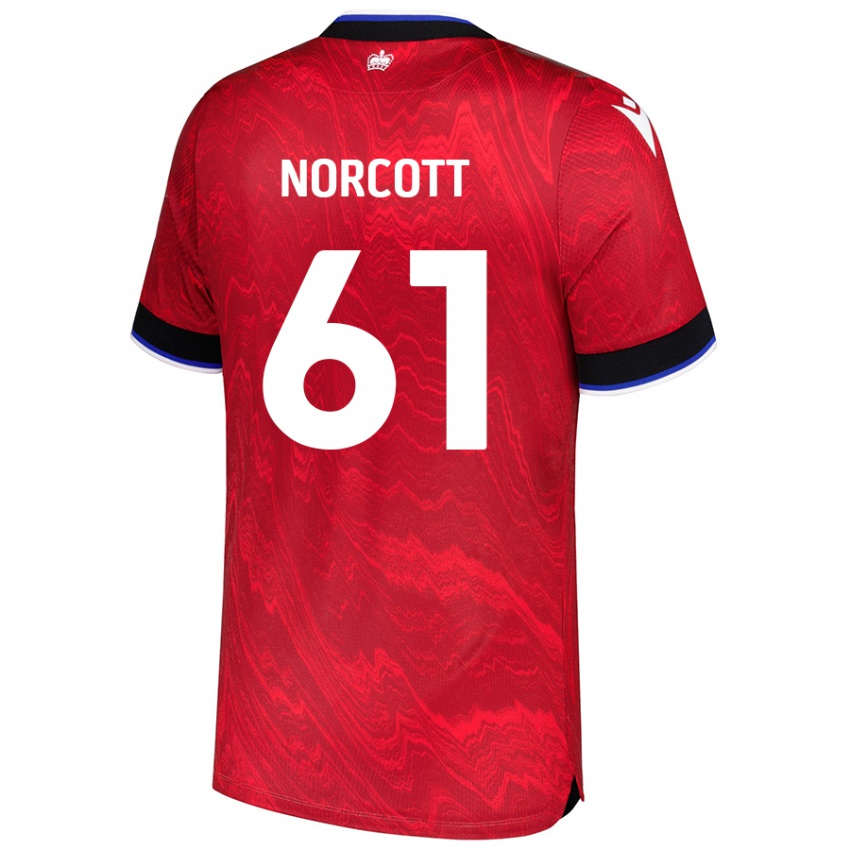 Niño Camiseta Tom Norcott #61 Rojo Negro 2ª Equipación 2024/25 La Camisa Argentina