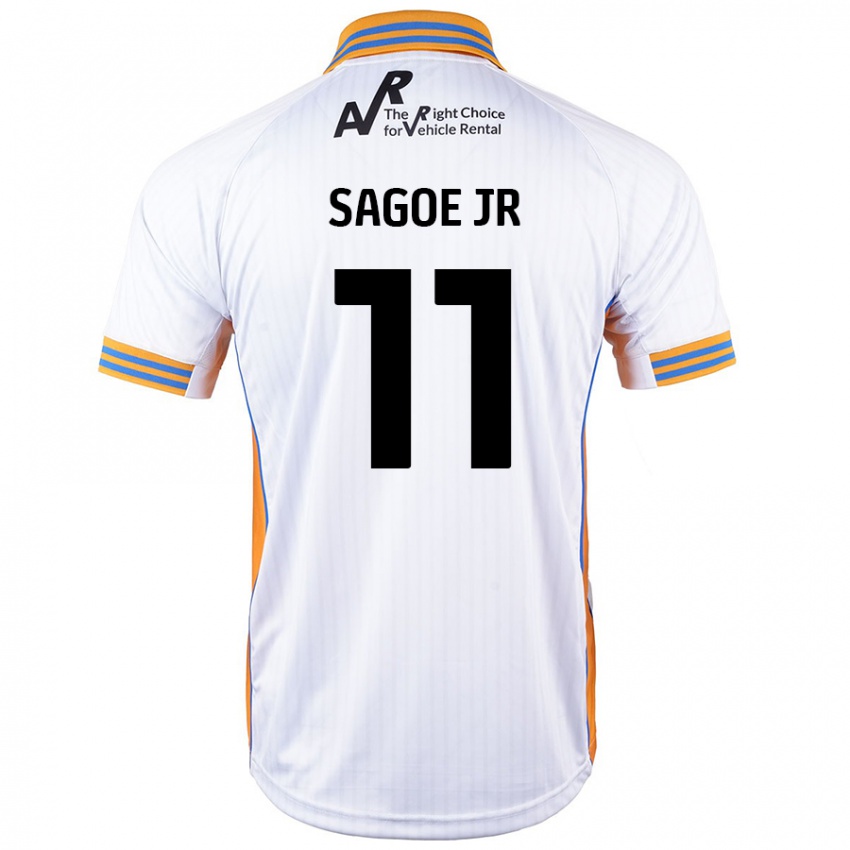 Niño Camiseta Charles Sagoe Jr #11 Blanco 2ª Equipación 2024/25 La Camisa Argentina