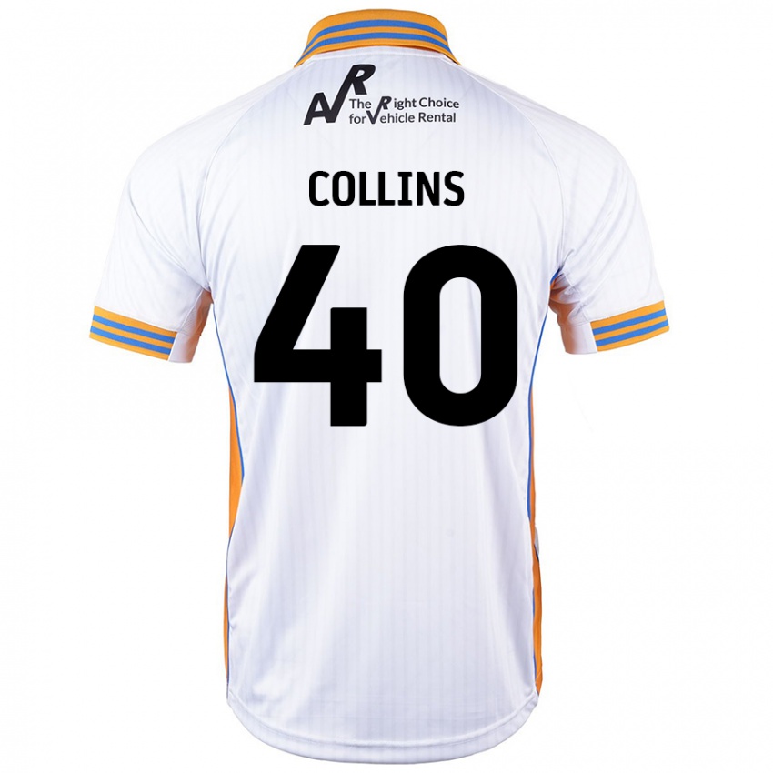 Niño Camiseta Jude Collins #40 Blanco 2ª Equipación 2024/25 La Camisa Argentina