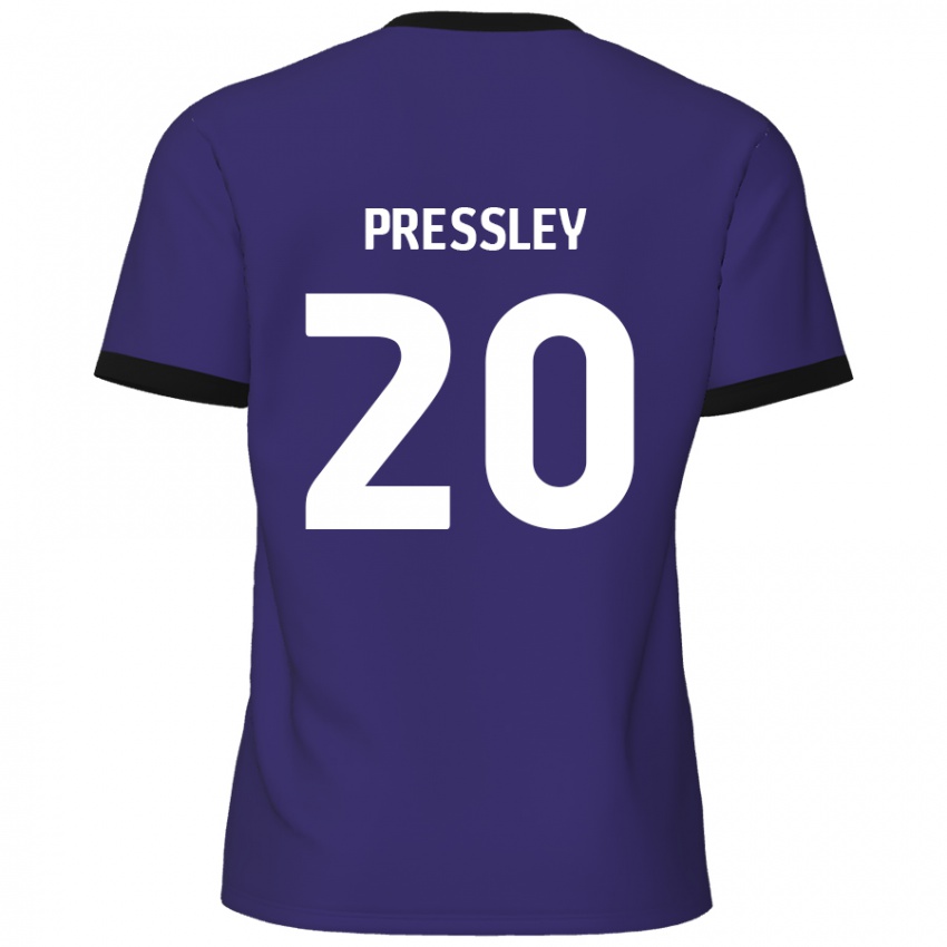 Niño Camiseta Aaron Pressley #20 Púrpura 2ª Equipación 2024/25 La Camisa Argentina