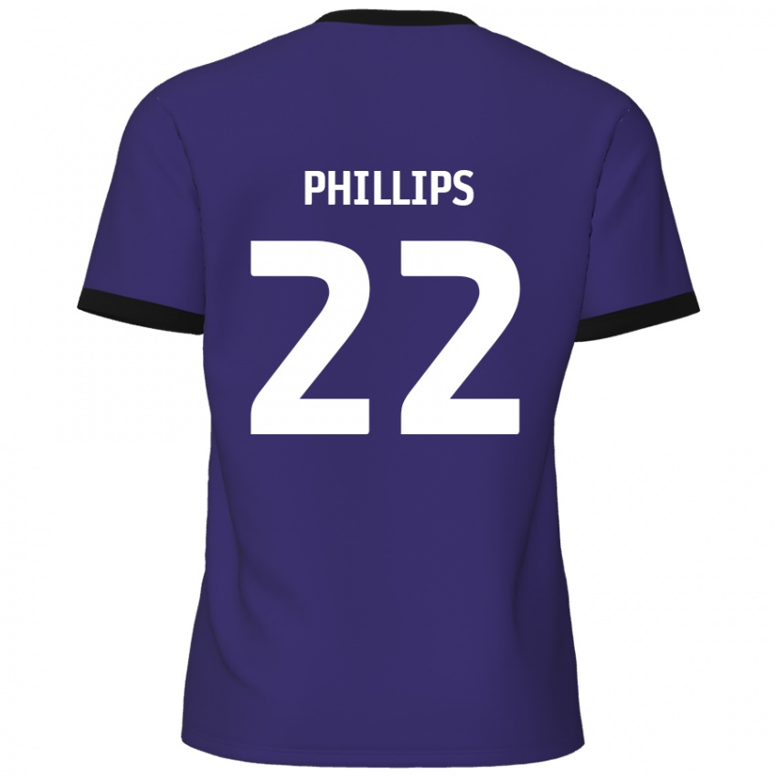 Niño Camiseta Daniel Phillips #22 Púrpura 2ª Equipación 2024/25 La Camisa Argentina