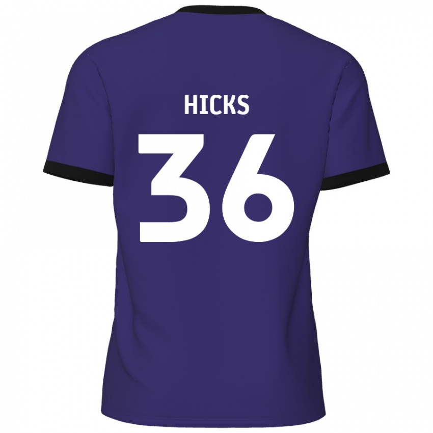 Niño Camiseta David Hicks #36 Púrpura 2ª Equipación 2024/25 La Camisa Argentina