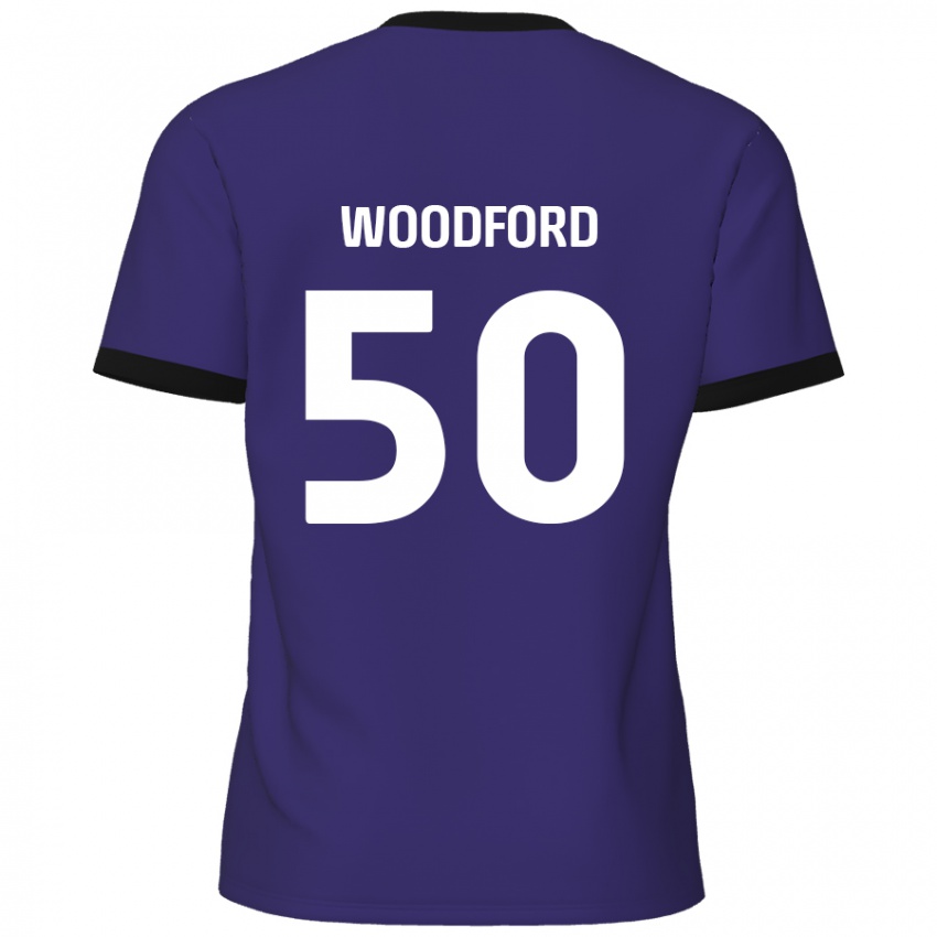 Niño Camiseta Max Woodford #50 Púrpura 2ª Equipación 2024/25 La Camisa Argentina