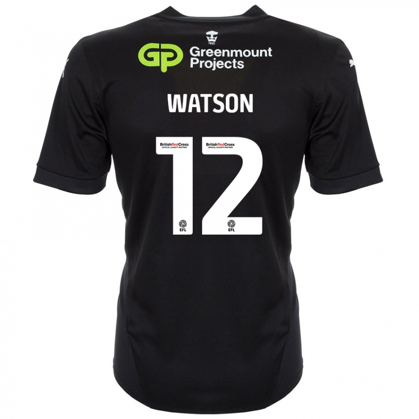 Niño Camiseta Tom Watson #12 Negro 2ª Equipación 2024/25 La Camisa Argentina