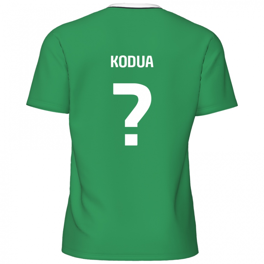 Niño Camiseta Gideon Kodua #0 Verde Rayas Blancas 2ª Equipación 2024/25 La Camisa Argentina