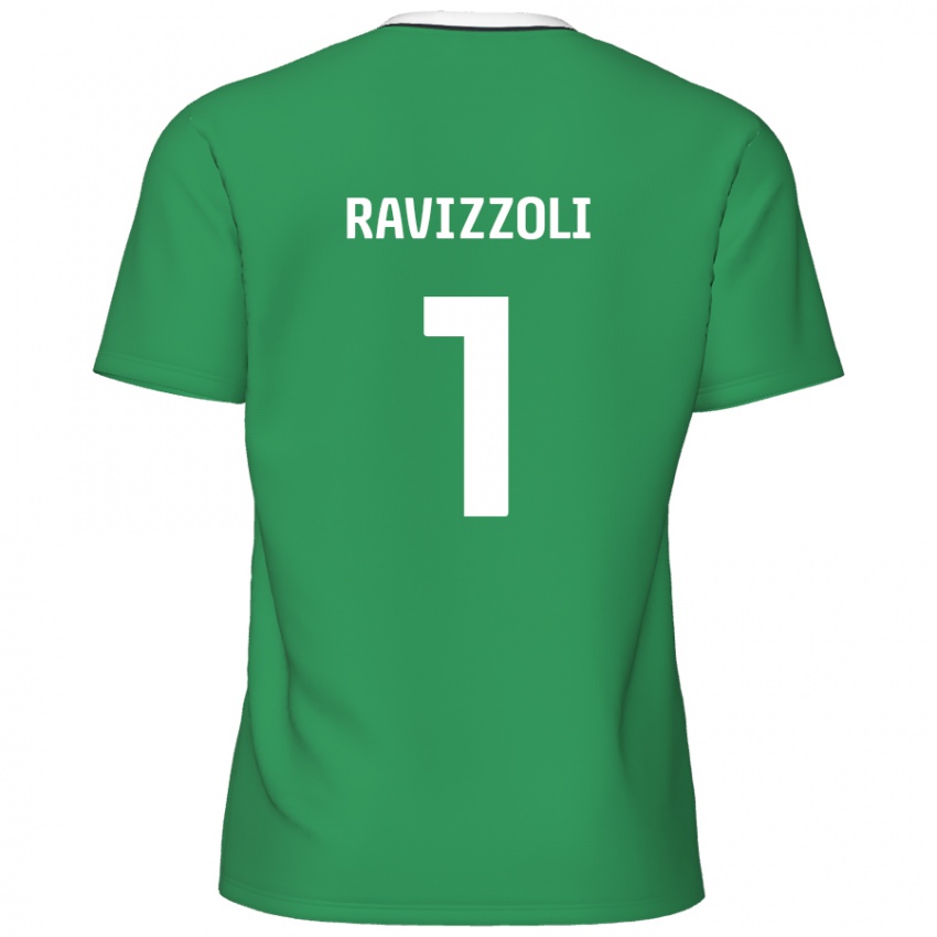 Niño Camiseta Franco Ravizzoli #1 Verde Rayas Blancas 2ª Equipación 2024/25 La Camisa Argentina