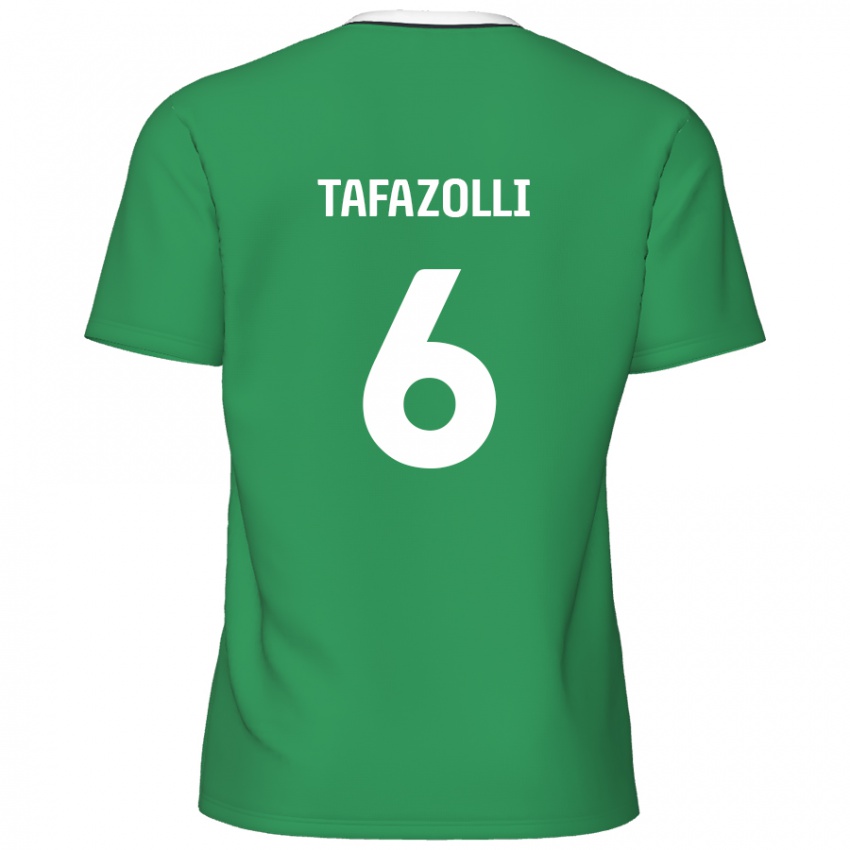 Niño Camiseta Ryan Tafazolli #6 Verde Rayas Blancas 2ª Equipación 2024/25 La Camisa Argentina