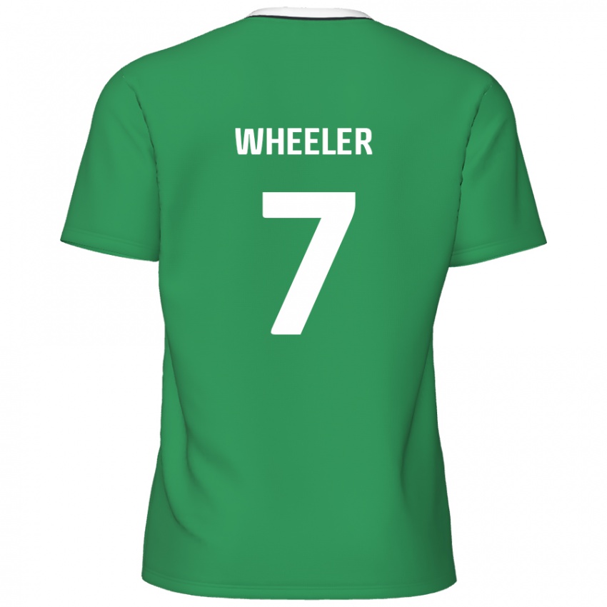 Niño Camiseta David Wheeler #7 Verde Rayas Blancas 2ª Equipación 2024/25 La Camisa Argentina