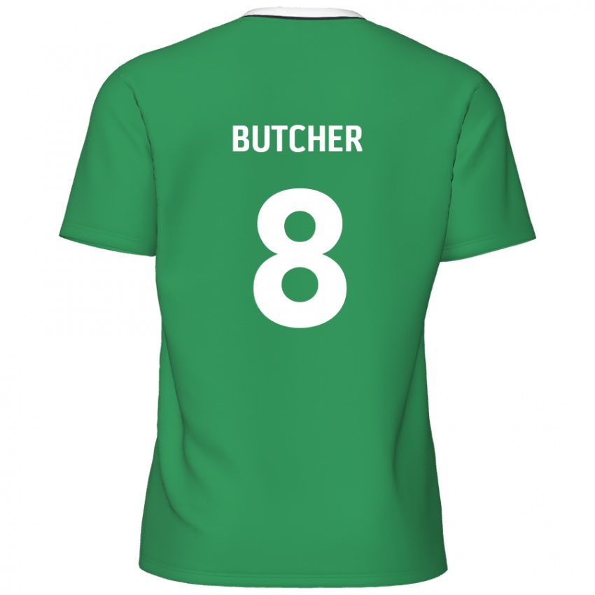 Niño Camiseta Matt Butcher #8 Verde Rayas Blancas 2ª Equipación 2024/25 La Camisa Argentina