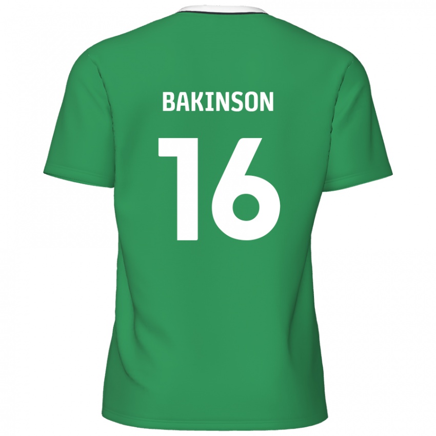 Niño Camiseta Tyreeq Bakinson #16 Verde Rayas Blancas 2ª Equipación 2024/25 La Camisa Argentina