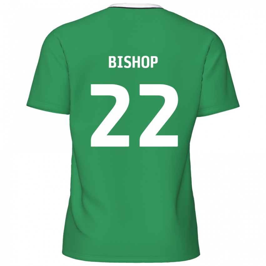 Niño Camiseta Nathan Bishop #22 Verde Rayas Blancas 2ª Equipación 2024/25 La Camisa Argentina