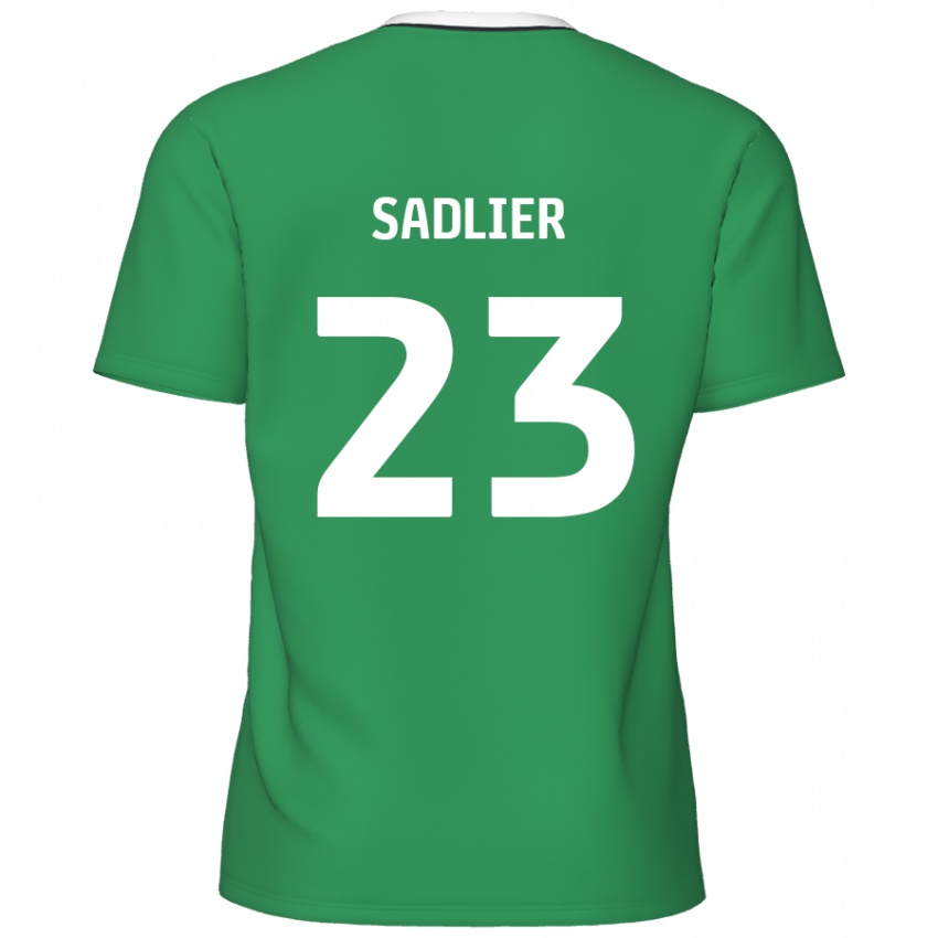 Niño Camiseta Kieran Sadlier #23 Verde Rayas Blancas 2ª Equipación 2024/25 La Camisa Argentina