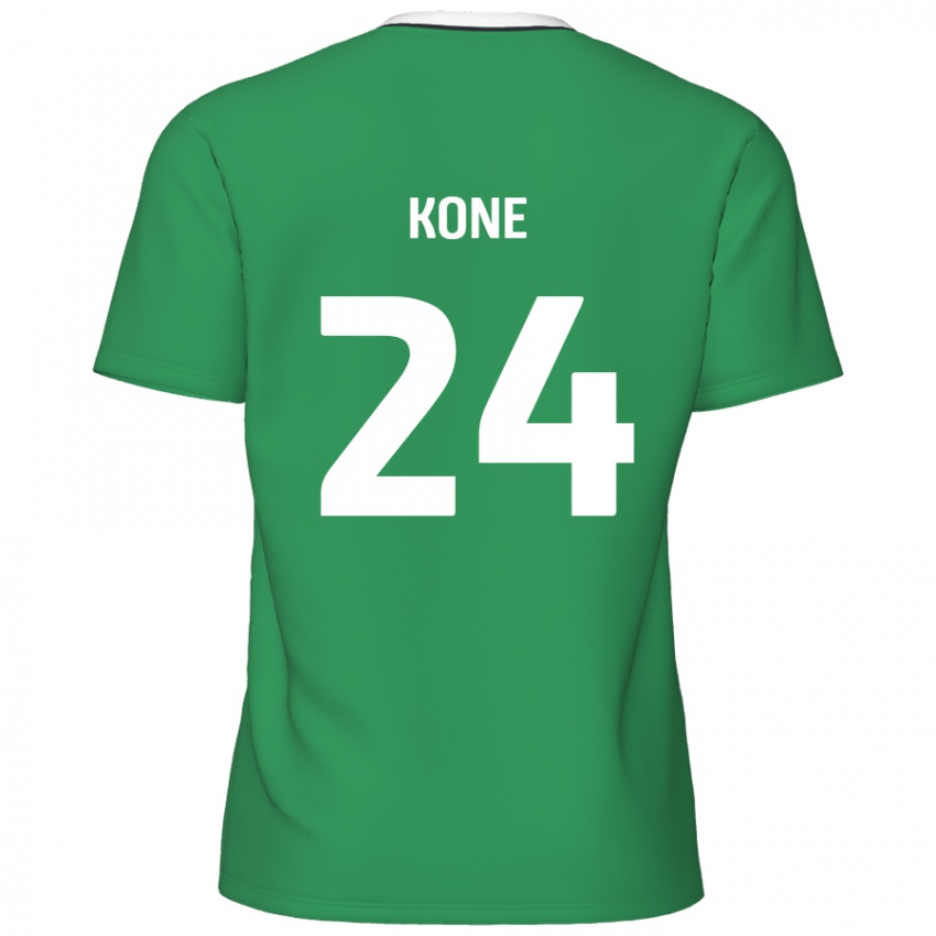 Niño Camiseta Richard Kone #24 Verde Rayas Blancas 2ª Equipación 2024/25 La Camisa Argentina