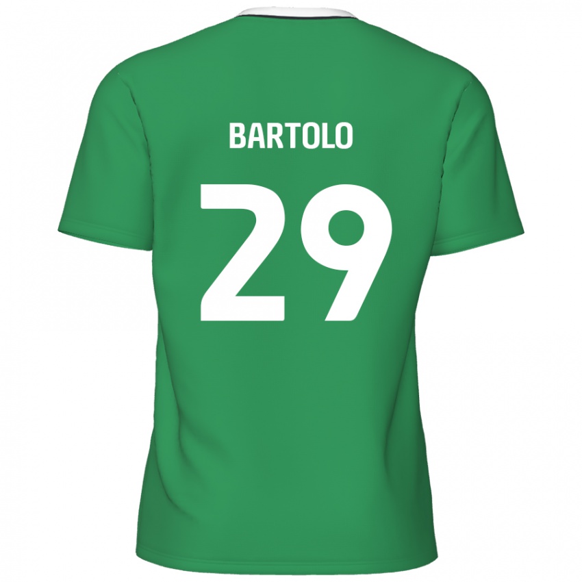 Niño Camiseta Jaiden Bartolo #29 Verde Rayas Blancas 2ª Equipación 2024/25 La Camisa Argentina