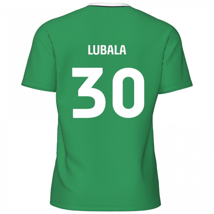 Niño Camiseta Bez Lubala #30 Verde Rayas Blancas 2ª Equipación 2024/25 La Camisa Argentina