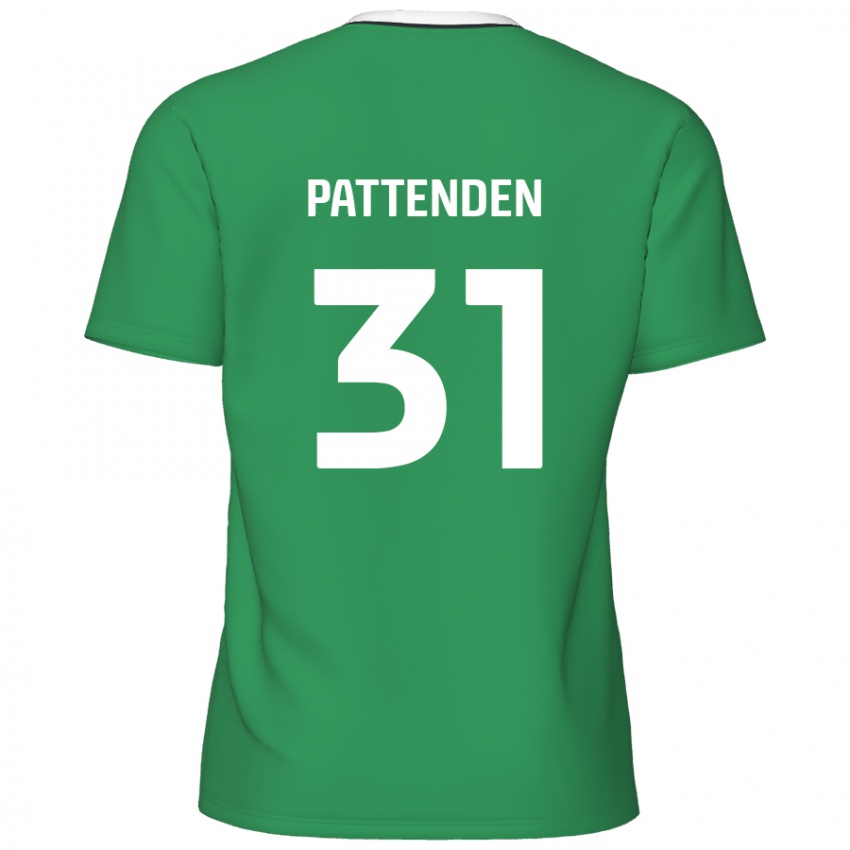 Niño Camiseta Jasper Pattenden #31 Verde Rayas Blancas 2ª Equipación 2024/25 La Camisa Argentina