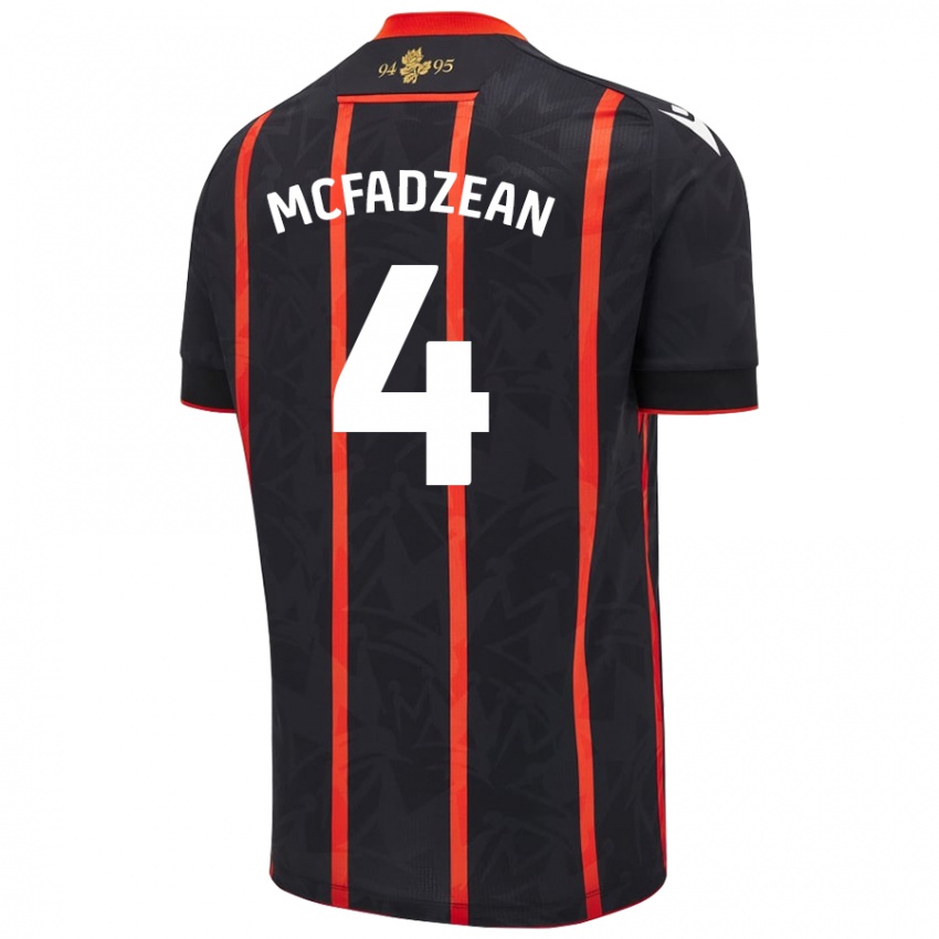 Niño Camiseta Kyle Mcfadzean #4 Negro Rojo 2ª Equipación 2024/25 La Camisa Argentina