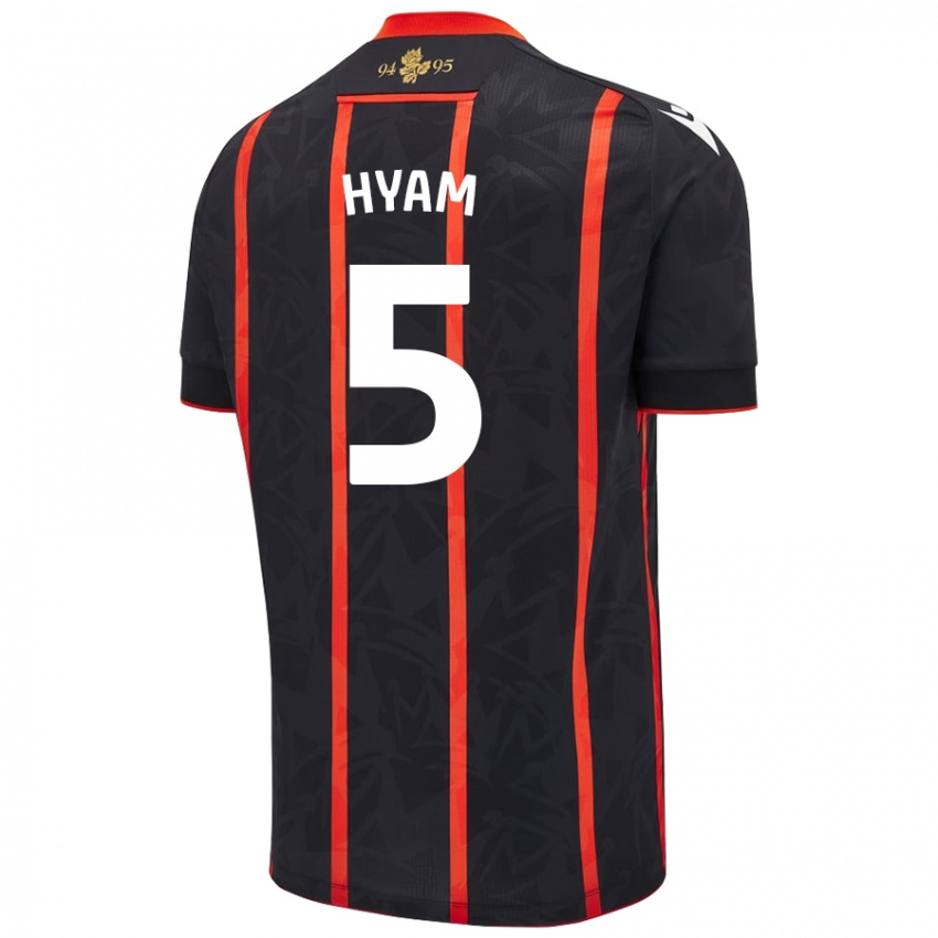 Niño Camiseta Dominic Hyam #5 Negro Rojo 2ª Equipación 2024/25 La Camisa Argentina