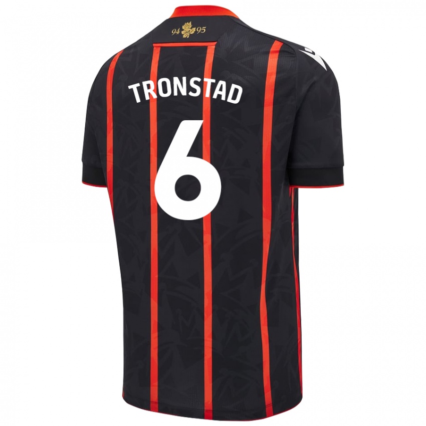 Niño Camiseta Sondre Tronstad #6 Negro Rojo 2ª Equipación 2024/25 La Camisa Argentina