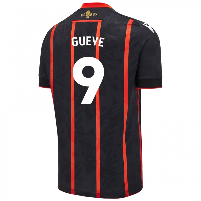 Niño Camiseta Makhtar Gueye #9 Negro Rojo 2ª Equipación 2024/25 La Camisa Argentina