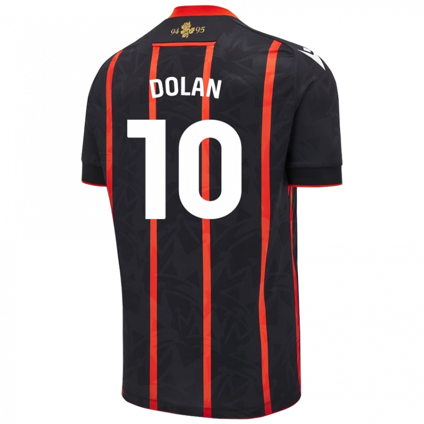 Niño Camiseta Tyrhys Dolan #10 Negro Rojo 2ª Equipación 2024/25 La Camisa Argentina